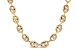 6mm Yellow Gold Coffee Bean Chain