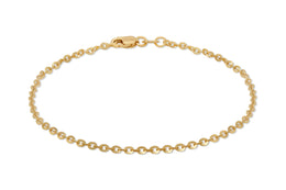 1mm 10K Yellow Gold Rolo Chain Bracelet