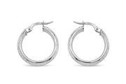 White Gold DC Hoop Earrings
