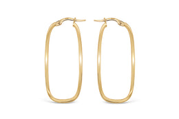 10kt Yellow Square Oval Earrings