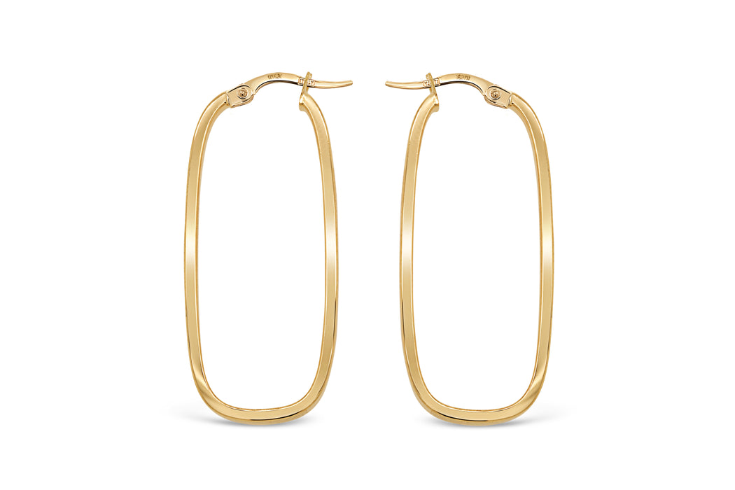 10kt Yellow Square Oval Earrings