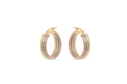 10kt Tri-Gold Hoop Earring