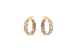 10kt Tri-Gold Hoop Earring