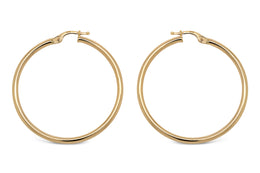 30mm Yellow Gold Hoop Earrings