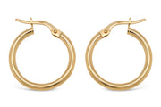 15mm Yellow Gold Hoop Earrings