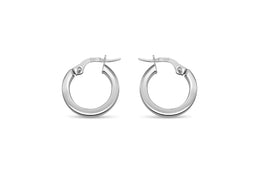 2mm White Gold Hoop Earrings