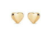 Yellow Gold Heart Stud Earrings