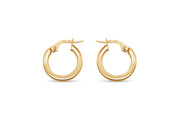 10MM 10K Yellow Gold Stovepipe Hoop Earrings