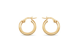 10MM 10K Yellow Gold Stovepipe Hoop Earrings