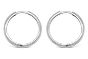 15mm White Gold Hoop Earrings