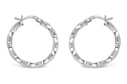 20mm White Gold Hoop Earrings