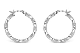 20mm White Gold Hoop Earrings