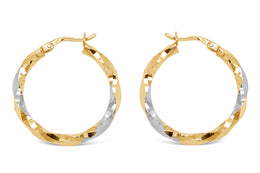 20mm Two-Tone Hoop Earrings