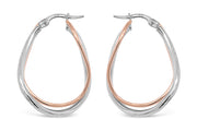 15mm Two-Tone Rose & White Gold Hoops