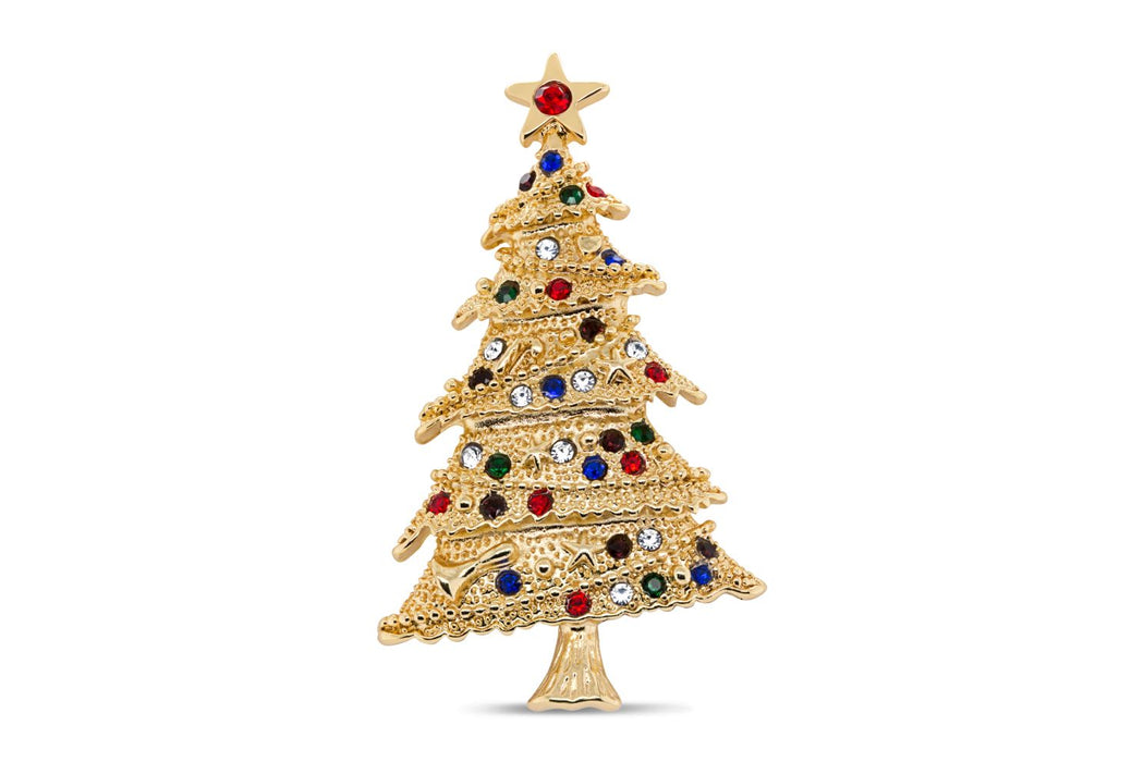 Two Tone Christmas Tree Brooch