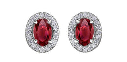 Diamond & Ruby Gemstone Earrings