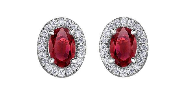 Diamond & Ruby Gemstone Earrings