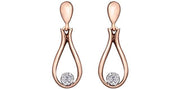 Rose Gold & Diamond Dangle Earrings
