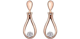 Rose Gold & Diamond Dangle Earrings