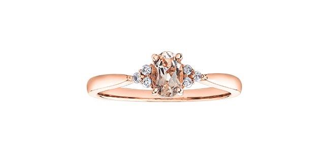 Diamond & Morganite Gemstone Ring