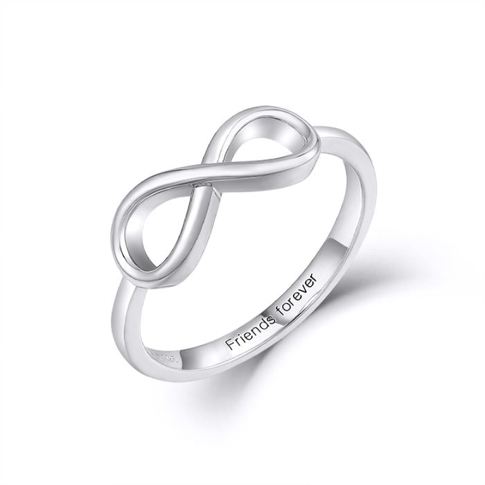 Sterling Silver "Friends Forever" Friendship Infinity Ring