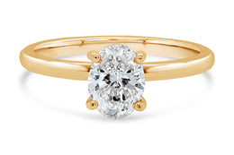 1.00CT Yellow Gold Natural Oval Engagement Ring