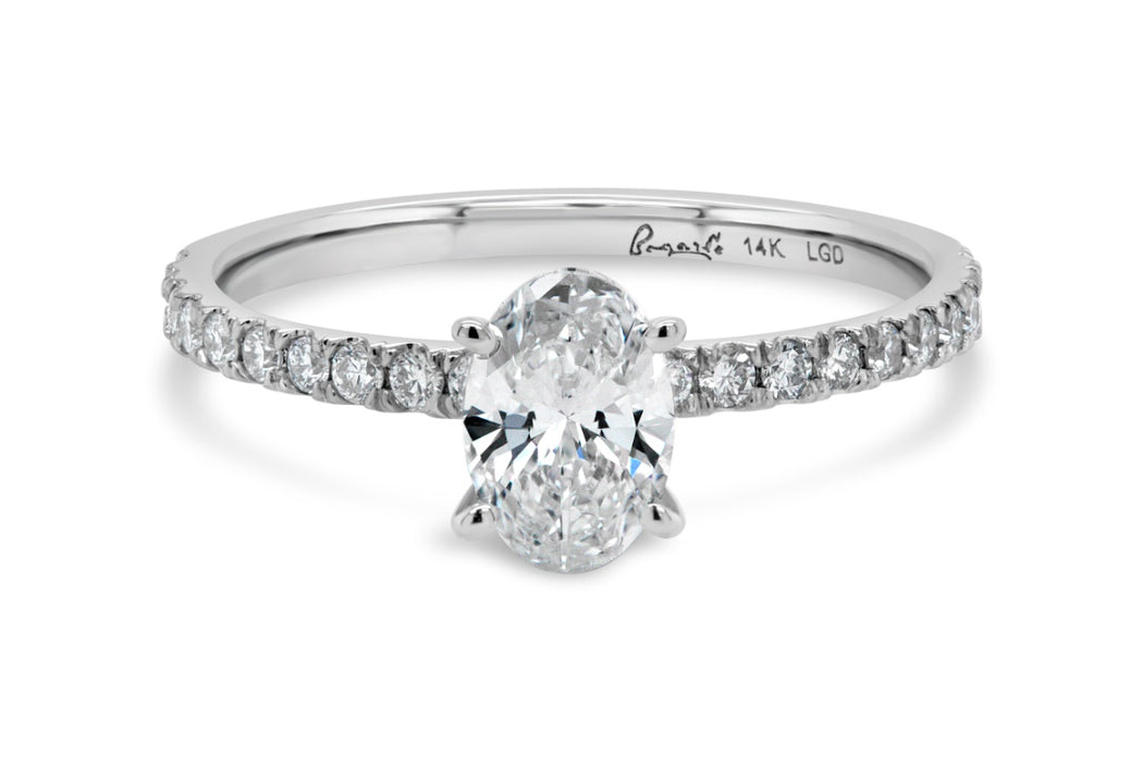 0.95CTW Lab Grown Oval Engagement Ring