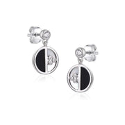SS White & Black Onyx Earrings