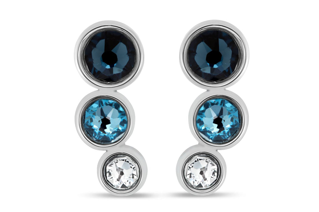 Crystal Three Stone Earrings: 3 Tone