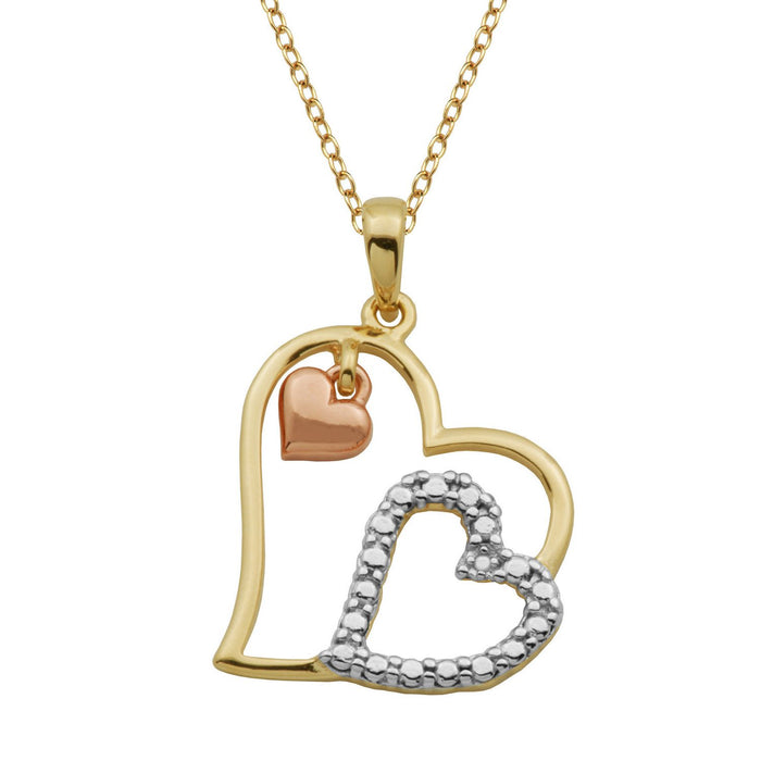 Sterling Silver & Rose Gold Plated Heart Necklace