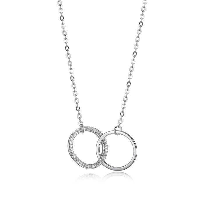 Sterling Silver & CZ Circle Necklace