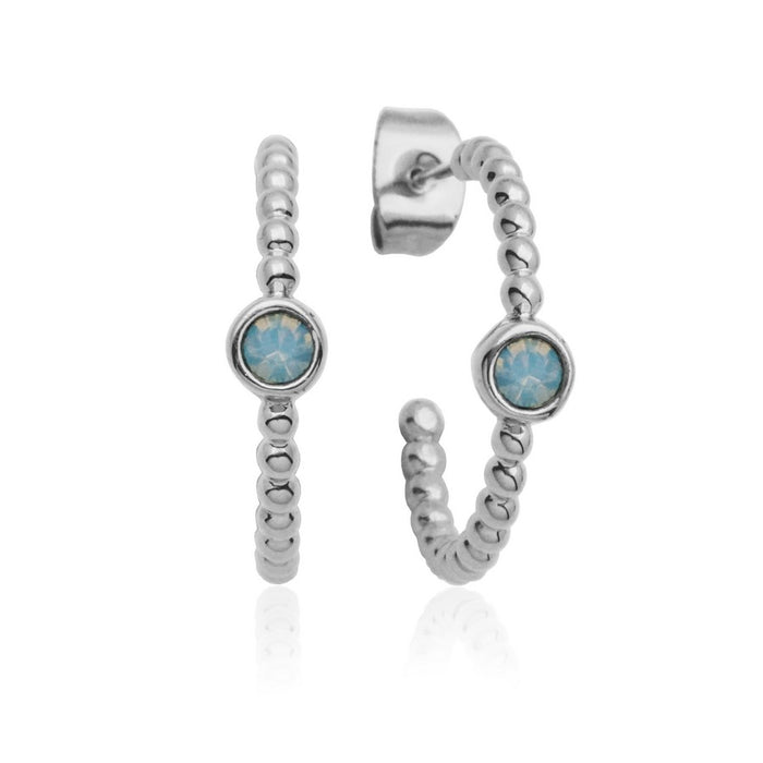 Sapphire Opal Beaded Hoop Earrings