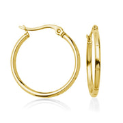 25mm Steelx Yellow Gold Tone Stainless Steel Hoop Earrings
