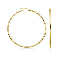 60MM Steelx Stainless Steel Yellow Gold Tone Hoop Earrings