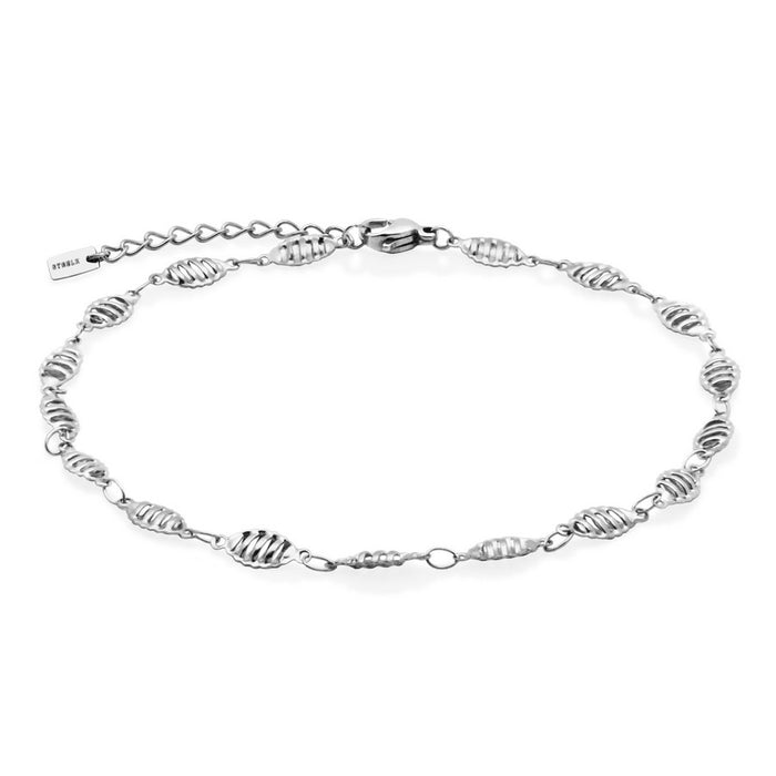 Steelx Stainless Steel Twisted Diamond Cut Anklet