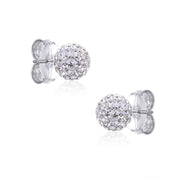 Casablanca 8MM Sterling Silver Crystal Ball Stud Earrings