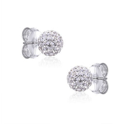 Casablanca 8MM Sterling Silver Crystal Ball Stud Earrings