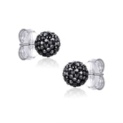 Casablanca 8MM Sterling Silver Crystal Ball Stud Earrings