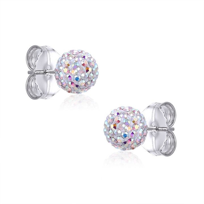 8MM Crystal Ball Stud Earrings