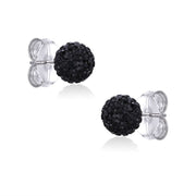 Casablanca 8MM Sterling Silver Crystal Ball Stud Earrings