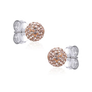 Casablanca 8MM Sterling Silver Crystal Ball Stud Earrings