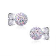 Casablanca 10MM Sterling Silver Crystal Ball Stud Earrings