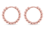 Rose Gold Beaded Hoop Earrings
