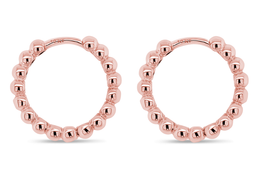 Rose Gold Beaded Hoop Earrings