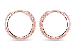 Rose Gold Rope Hoop Earrings