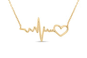 Yellow Gold Heartbeat Necklace