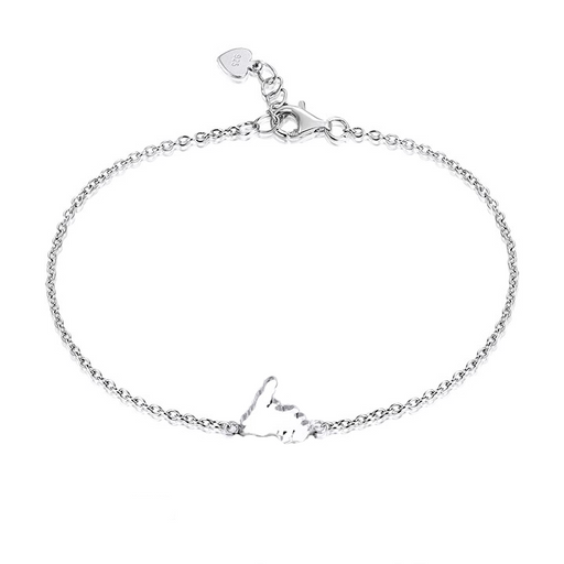 sterling silver chain bracelet with a small Newfoundland map