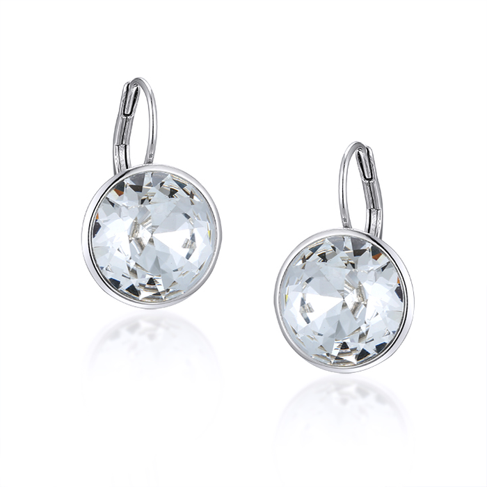 Sterling Silver Flora Clear Drop Earrings