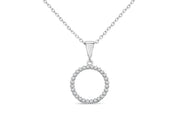 10KT White Gold Circle Necklace