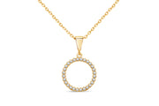 10KT Yellow Gold Circle Necklace